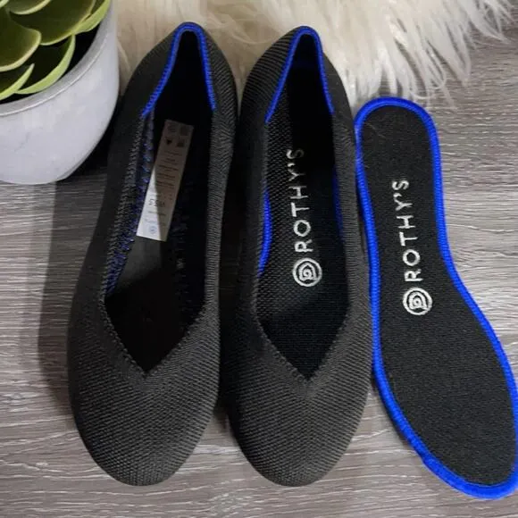 Rothys round toe size 5.5 black womans flat shoes