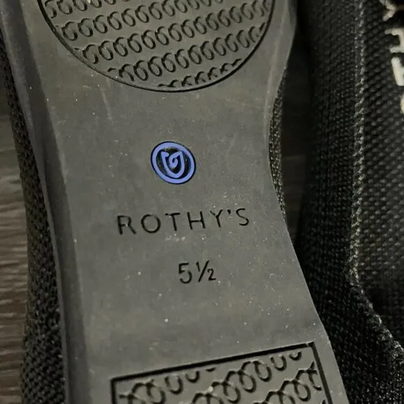 Rothys round toe size 5.5 black womans flat shoes