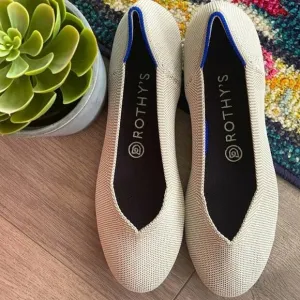 Rothy’s round toe size 7.5 light gray woman’s flat shoes
