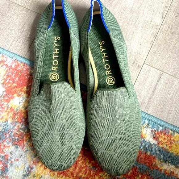 Rothys safari green size 10.5 woman flat loafer shoes