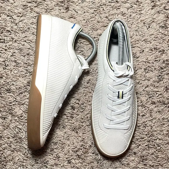 Rothys Shoes Womens Beige Knit Sneaker Lace Up Casual Size 8‎