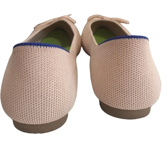 Rothy’s Size 7.5 The Ballet Flat pink bow. Recycled washable slip ons comfy