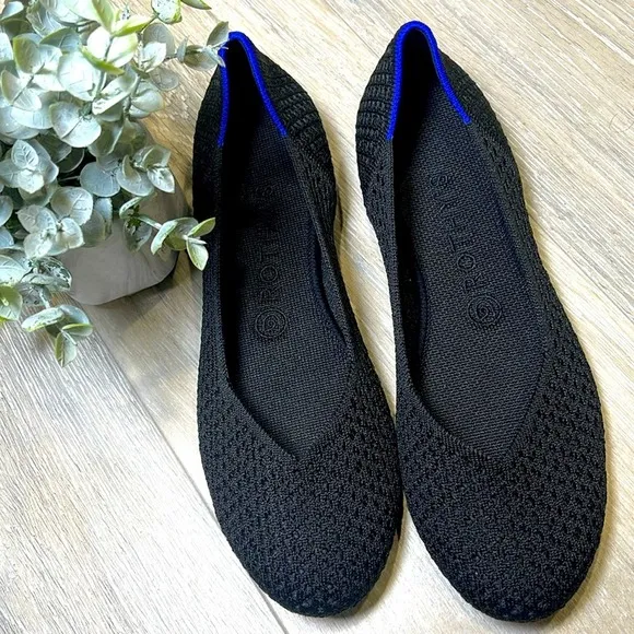 Rothys size 8.5 honeycomb black round toe flat woman’s shoes