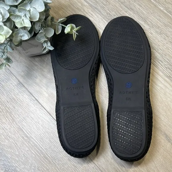 Rothys size 8.5 honeycomb black round toe flat woman’s shoes