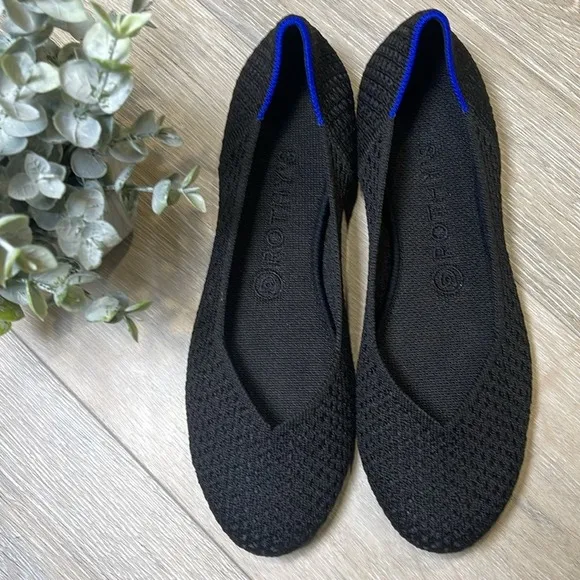 Rothys size 8.5 honeycomb black round toe flat woman’s shoes