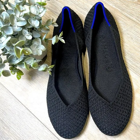 Rothys size 8.5 honeycomb black round toe flat woman’s shoes
