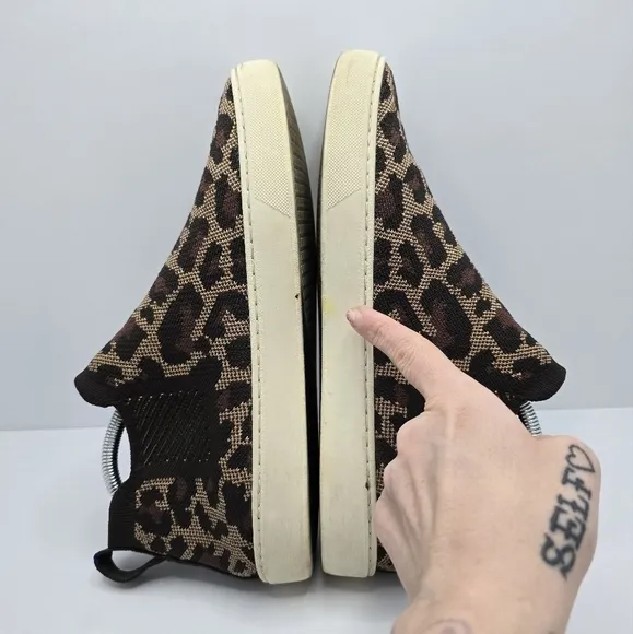Rothy's | The Chelsea 'WildCat' leopard print brown casual sneakers | WMS 10.5