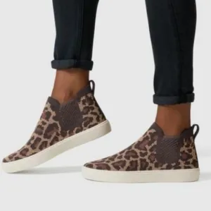 Rothy's | The Chelsea 'WildCat' leopard print brown casual sneakers | WMS 10.5