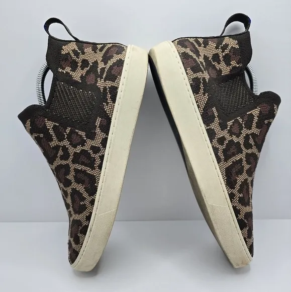 Rothy's | The Chelsea 'WildCat' leopard print brown casual sneakers | WMS 10.5