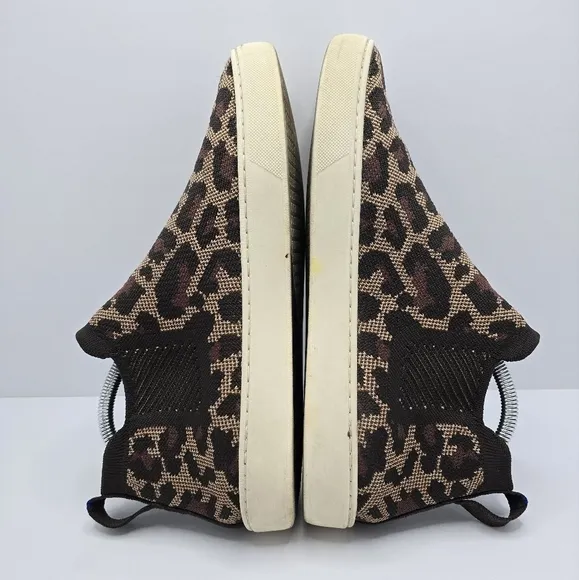 Rothy's | The Chelsea 'WildCat' leopard print brown casual sneakers | WMS 10.5