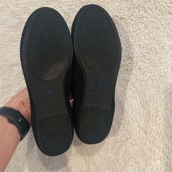 Rothy’s The Flat Black Rounded Toe Ballet Shoes