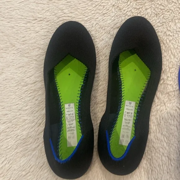 Rothy’s The Flat Black Rounded Toe Ballet Shoes