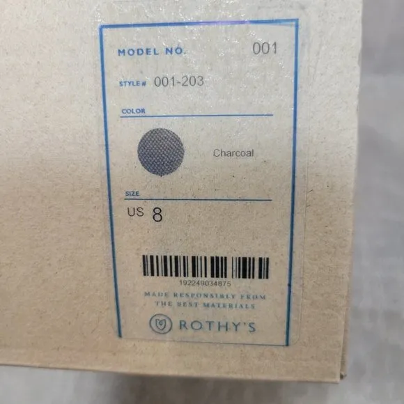Rothy’s The Flat Charcoal Gray Slip On Shoes Women's Size US 6, 8, 9, 11