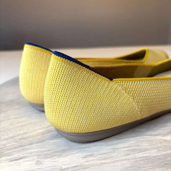 Rothy's The Flat Dandelion Triple Stitch Women's Yellow Flats Shoes US size 11