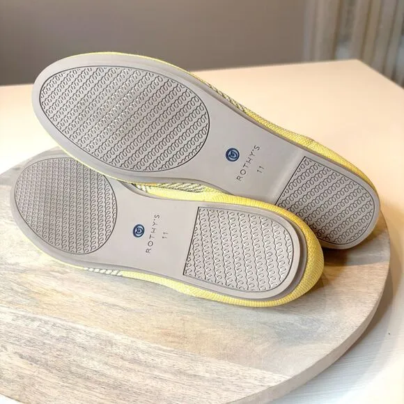 Rothy's The Flat Dandelion Triple Stitch Women's Yellow Flats Shoes US size 11