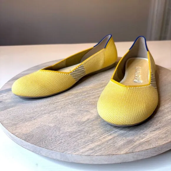 Rothy's The Flat Dandelion Triple Stitch Women's Yellow Flats Shoes US size 11