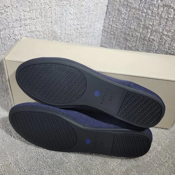 Rothys The Flat Maritime Navy Round Toe Flat Slip-on Shoes Women's Size 6, 7.5