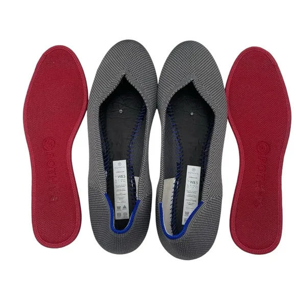 Rothy’s The Flat Rounded Toe Ballet Shoes In Pebble Grey Size  8.5