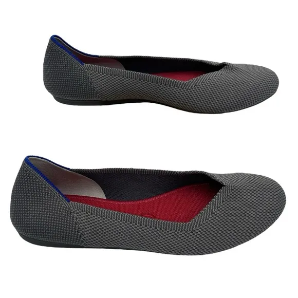 Rothy’s The Flat Rounded Toe Ballet Shoes In Pebble Grey Size  8.5