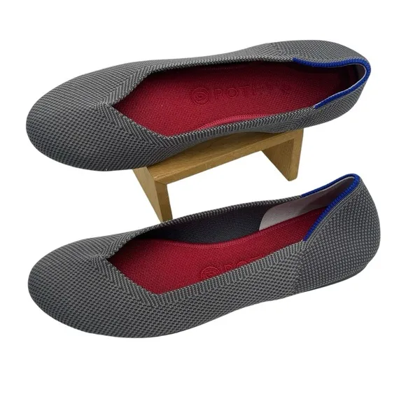 Rothy’s The Flat Rounded Toe Ballet Shoes In Pebble Grey Size  8.5