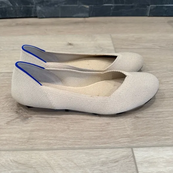 ROTHY'S - The Flat - Women's Ecru Tan Flats Size 7