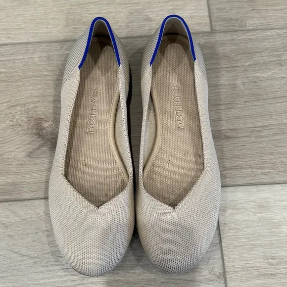 ROTHY'S - The Flat - Women's Ecru Tan Flats Size 7