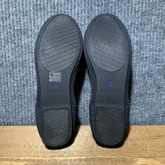 Rothy's The Flat Women's Size 8 US Navy Black Round Toe Slip On Flats Shoes