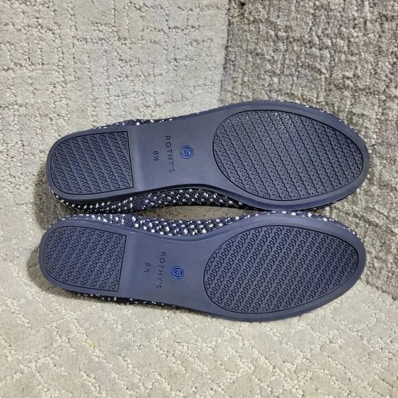 Rothys The Flat Women's Size 8.5 US Maritime Honeycomb Slip On Round Toe Shoes