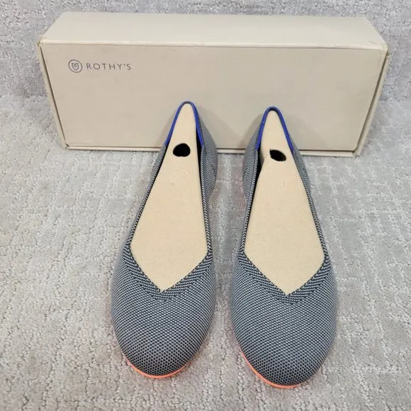Rothy’s The Flats Women's Size US 10 Dove Gray Slip On Flat Ballet Shoes
