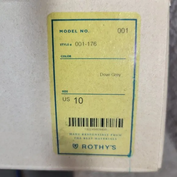 Rothy’s The Flats Women's Size US 10 Dove Gray Slip On Flat Ballet Shoes