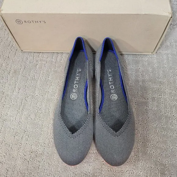 Rothy’s The Flats Women's Size US 10 Dove Gray Slip On Flat Ballet Shoes
