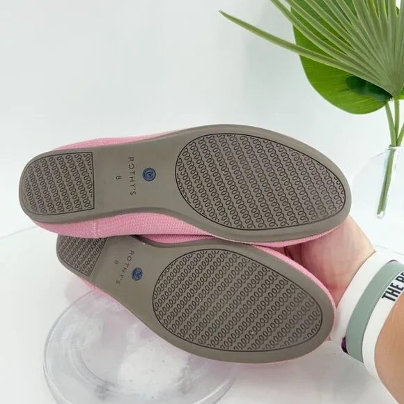 Rothy’s The Flat Women's Size 8 Pink Begonia Round Toe Slip on Flat Shoes