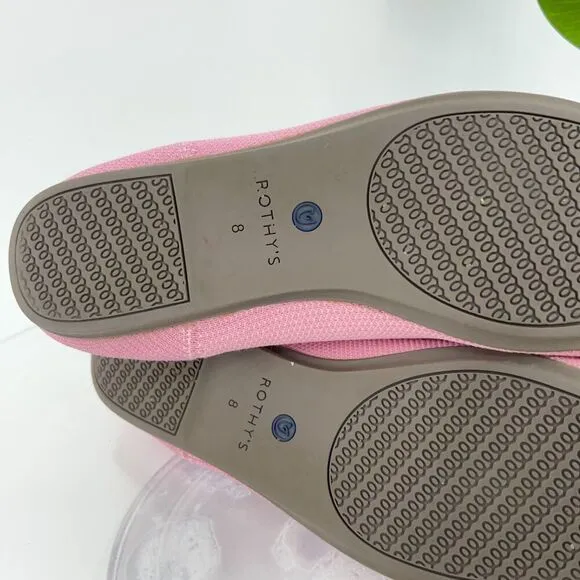 Rothy’s The Flat Women's Size 8 Pink Begonia Round Toe Slip on Flat Shoes