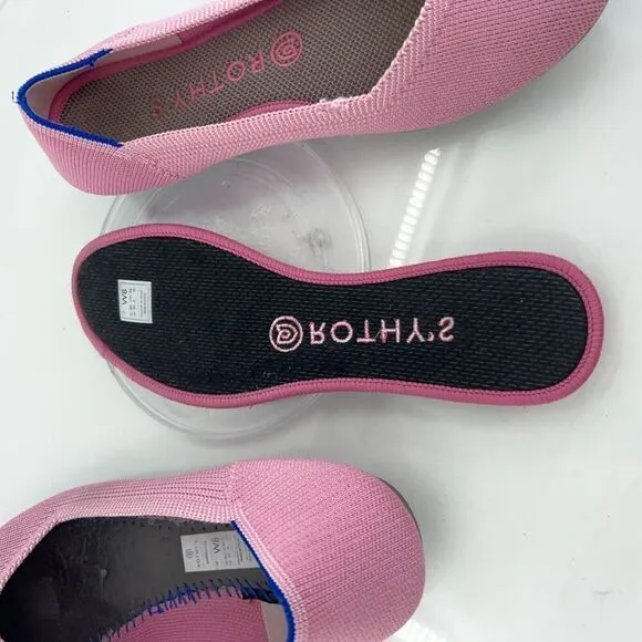 Rothy’s The Flat Women's Size 8 Pink Begonia Round Toe Slip on Flat Shoes