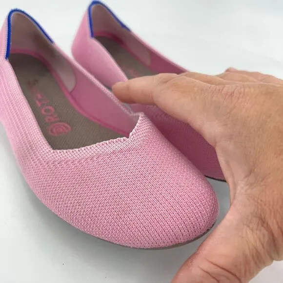 Rothy’s The Flat Women's Size 8 Pink Begonia Round Toe Slip on Flat Shoes