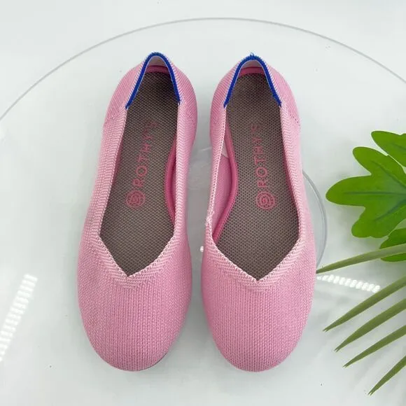 Rothy’s The Flat Women's Size 8 Pink Begonia Round Toe Slip on Flat Shoes