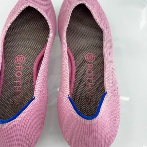 Rothy’s The Flat Women's Size 8 Pink Begonia Round Toe Slip on Flat Shoes