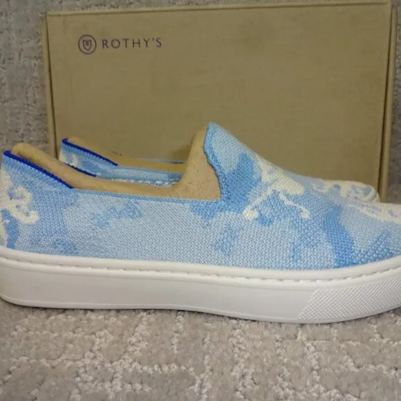 Rothy's The Kids Sneaker Blue Octopus Slip On Shoes Little Kids Size 1-2-3-13-11