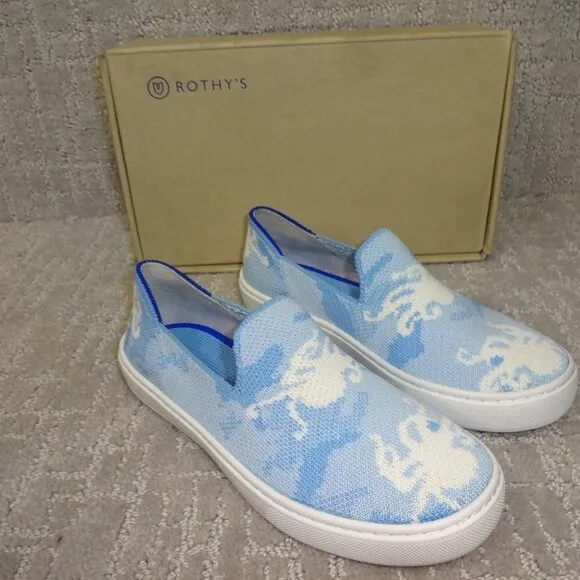 Rothy's The Kids Sneaker Blue Octopus Slip On Shoes Little Kids Size 1-2-3-13-11