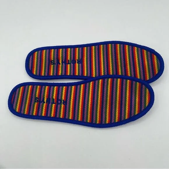 Rothy’s the kids sneakers white rainbow big girls slip on flat shoes size 2