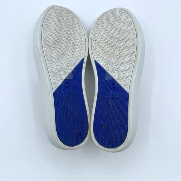 Rothy’s the kids sneakers white rainbow big girls slip on flat shoes size 2