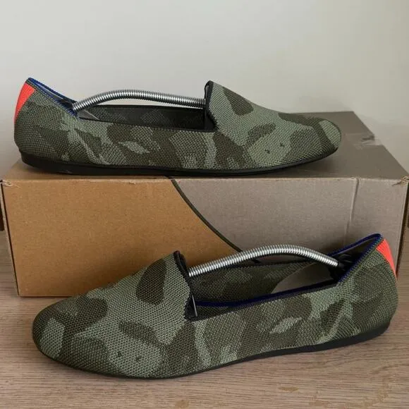 Rothy’s The Loafer Olive Camo Round Toe Women Slip On Shoes- SZ 11