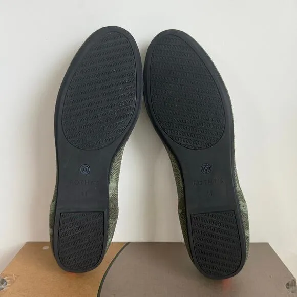 Rothy’s The Loafer Olive Camo Round Toe Women Slip On Shoes- SZ 11