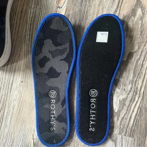 Rothy's The Original Slip On Sneaker in Black Camo Knit Shoes W7.5