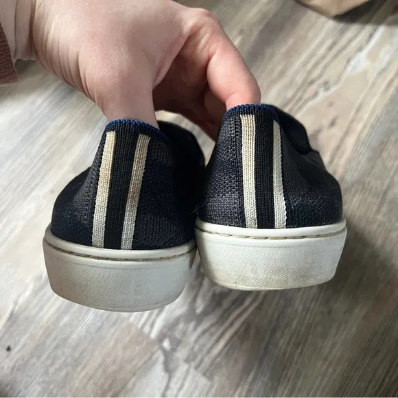 Rothy's The Original Slip On Sneaker in Black Camo Knit Shoes W7.5