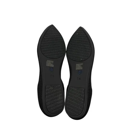 Rothy’s The Point Black Solid Flat Slip On Shoes Size 7.5