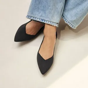 Rothy’s The Point Black Solid Flat Slip On Shoes Size 7.5