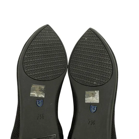 Rothy’s The Point Black Solid Flat Slip On Shoes Size 7.5