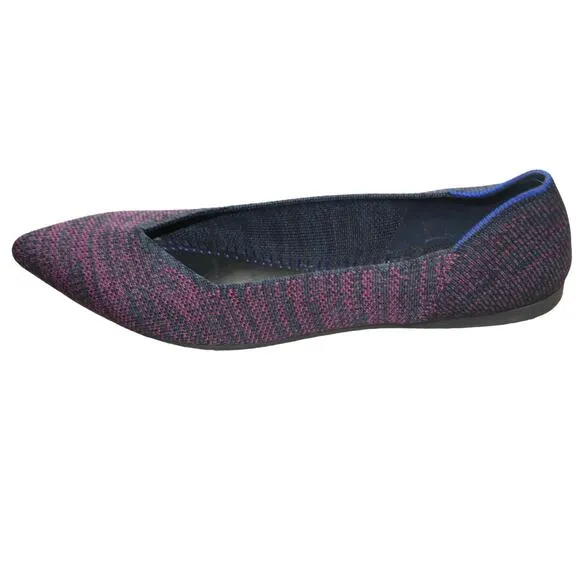 Rothy’s The Point Flat Heather Magenta Shoes Size 7 *NO INSOLES*