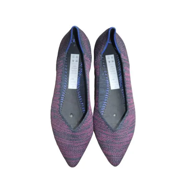 Rothy’s The Point Flat Heather Magenta Shoes Size 7 *NO INSOLES*